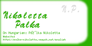 nikoletta palka business card
